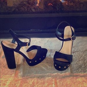 Black stiletto heels - worn once!